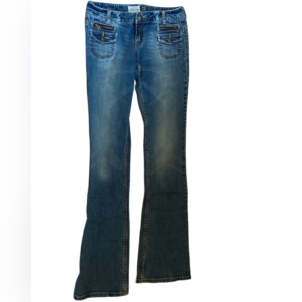 Aeropostale Hailey skinny flare low rise blue jeans